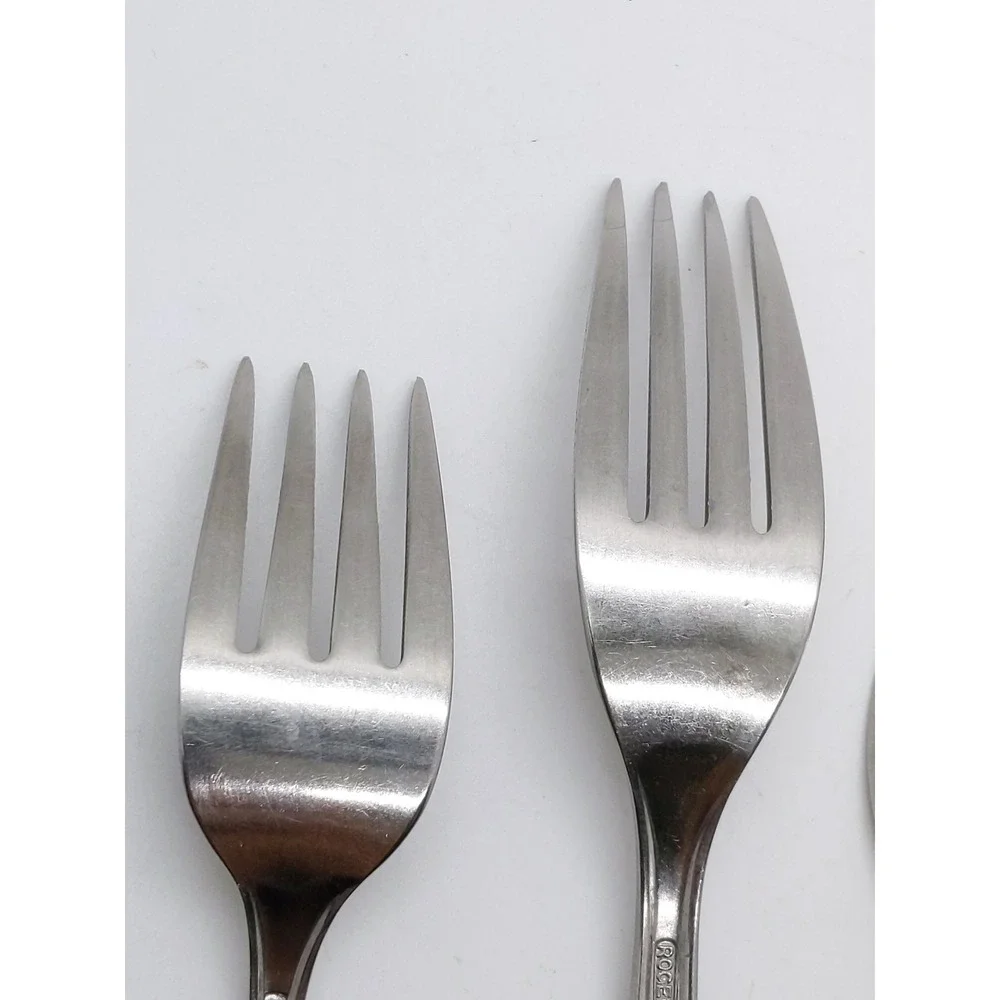 Rogers Lawncrest Flatware 4pc Silver Stainless Steel MCM Wheat Pattern Set